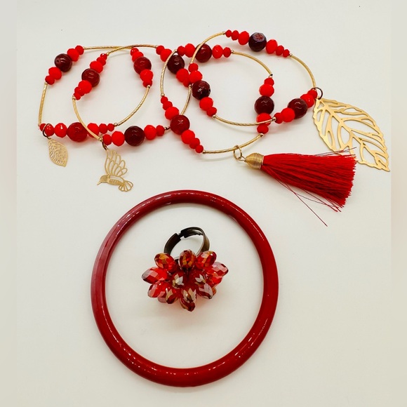Modern Vintage Red Statement Jewelry Lot - Picture 13 of 17